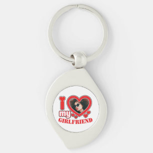 私は私のガールフレンドの写真パーソナライズされた文字が大好き キーホルダー