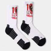 私は私のガールフレンドの写真パーソナライズされた文字が大好き ソックス (右)