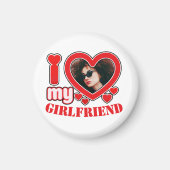私は私のガールフレンドの写真パーソナライズされた文字が大好き マグネット (正面)