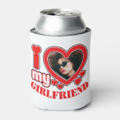 私は私のガールフレンドの写真パーソナライズされた文字が大好き 缶クーラー (缶正面)