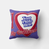 私は私のガールフレンドの写真赤いハート紫 クッション (裏面)