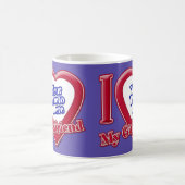 私は私のガールフレンドの写真赤いハート紫 コーヒーマグカップ (中央)