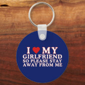 私は私のガールフレンドを愛してい遠くにる私から滞在 キーホルダー (正面)