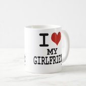 私は私のガールフレンドを愛します コーヒーマグカップ (正面右)