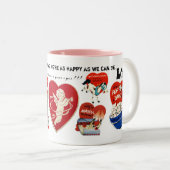 私は私のガールフレンドを愛します ツートーンマグカップ (正面右)