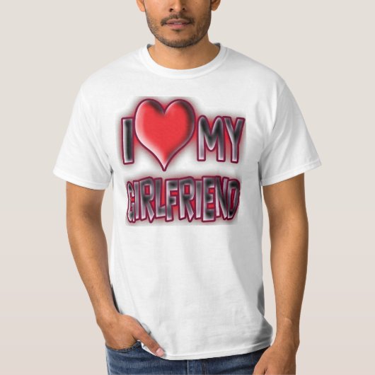 私は私のガールフレンドを愛します Tシャツ (正面)