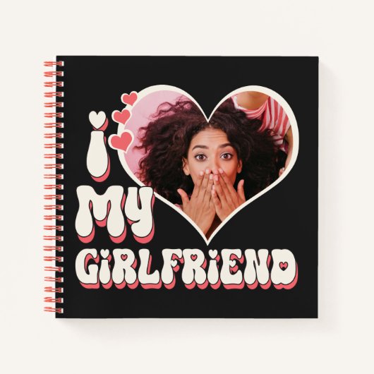 私は私のガールフレンドを愛しカスタムている黒 ノートブック (正面)