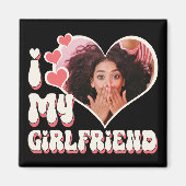 私は私のガールフレンドを愛しカスタムている黒 マグネット (正面)