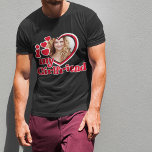 私は私のガールフレンドを愛しカスタムている黒 Tシャツ<br><div class="desc">I Love My Giral Shirt -ハート内の写真をアップロード</div>