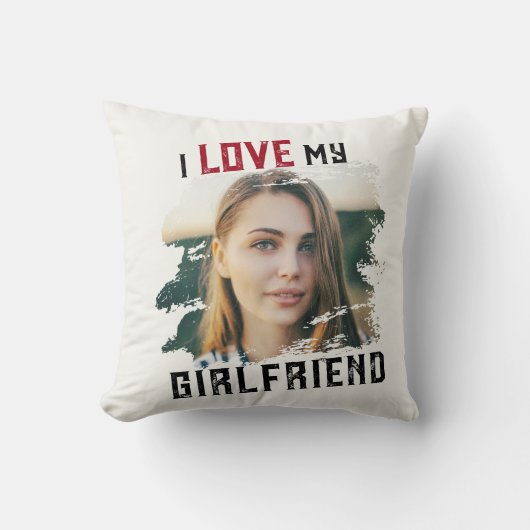 私は私のガールフレンドを愛しグランジていカスタムる写真 クッション (正面)