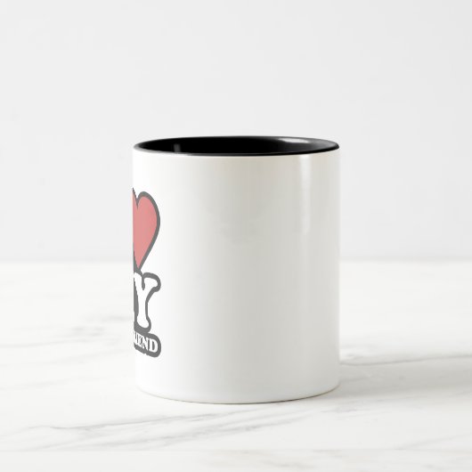 私は私のガールフレンドを愛し、私はハート私のgfを愛する ツートーンマグカップ (中央)