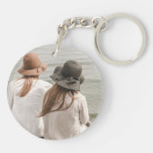 私は私のガールフレンドを愛するハートレインボーカスタムフォト キーホルダー (裏面)