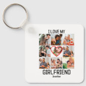 私は私のガールフレンドを愛カスタムする9 Photo Collage キーホルダー (正面)