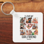 私は私のガールフレンドを愛カスタムする9 Photo Collage キーホルダー (正面)