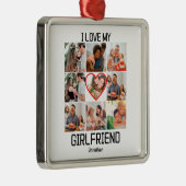 私は私のガールフレンドを愛カスタムする9 Photo Collage メタルオーナメント (右)