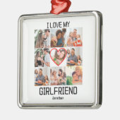 私は私のガールフレンドを愛カスタムする9 Photo Collage メタルオーナメント (左)