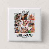 私は私のガールフレンドを愛カスタムする9 Photo Collage 缶バッジ (正面)