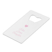 私は私のガールフレンドカスタムのピンクのバレンタインの写真が大好き クレジットカード栓抜き (裏面アングル)