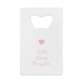 私は私のガールフレンドカスタムのピンクのバレンタインの写真が大好き クレジットカード栓抜き (裏面)