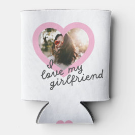 私は私のガールフレンドカスタムのピンクのバレンタインの写真が大好き 缶クーラー
