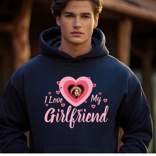 私は私のガールフレンドカスタムの写真の名カスタマイズ前 パーカ