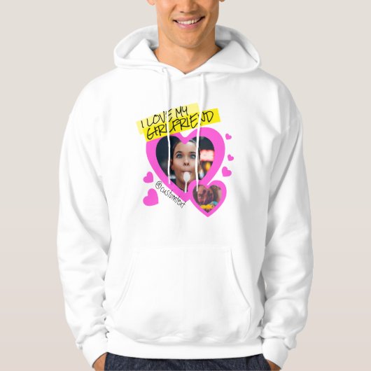 私は私のガールフレンドカスタムの写真文字y2k大好き パーカ (正面)