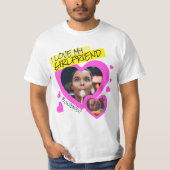 私は私のガールフレンドカスタムの写真文字y2k大好き tシャツ (正面)