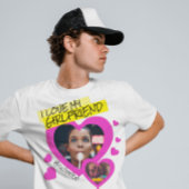 私は私のガールフレンドカスタムの写真文字y2k大好き tシャツ