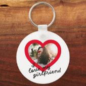 私は私のガールフレンドカスタムの赤バレンタインの写真が大好き キーホルダー (正面)