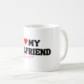 私は私のガールフレンドハートロマンチック名前をカスタムする コーヒーマグカップ (正面右)