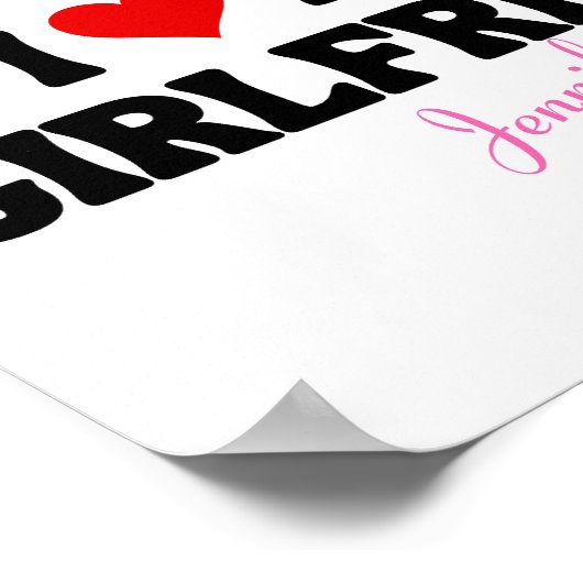 私は私のガールフレンドハートロマンチック名前をカスタムする ポスター (角)