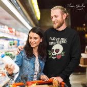 私は私のガールフレンドヴィンテージスカルハートカップルが大好き スウェットシャツ