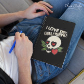 私は私のガールフレンドヴィンテージスカルハートカップルが大好き ノートブック