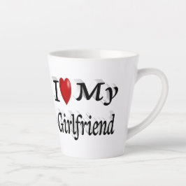 私は私のガールフレンド可愛い黒い文字 カフェラテマグ