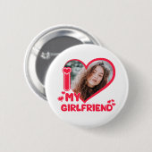 私は私のガールフレンド愛ハートかわいい贈り物 缶バッジ (正面&裏面)