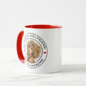 私は私のガールフレンド素晴らしの写真文字ハートを愛する マグカップ (正面左)