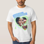 私は私のガールフレンド緑の青い写真文字y2kが大好き tシャツ (正面)