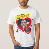 私は私のガールフレンド赤い写真文字y2kが大好き tシャツ (正面)