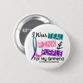 私は私のガールフレンド37のための甲状腺癌のリボンを身に着けています 缶バッジ (正面&裏面)
