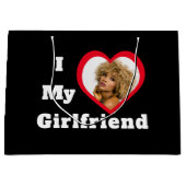 私は私のガールフレンドbaeパーソナライズされたのカスタム写真 ラージペーパーバッグ (正面)