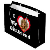 私は私のガールフレンドbaeパーソナライズされたのカスタム写真 ラージペーパーバッグ (裏面アングル)