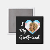 私は私のガールフレンドLGBTトランスプライドカスタム写真 マグネット (正面/裏面)