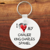 私は私のキャリバリーキングチャールズスパニエル犬 キーホルダー (正面)