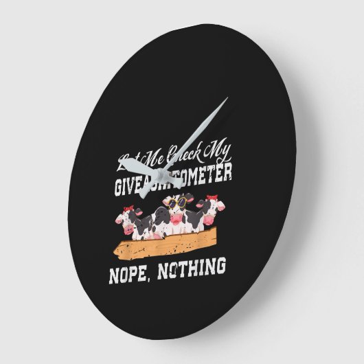 私は私のギベアシトメーターNopeをチェックしよう、ない牛 ラージ壁時計 (傾斜)