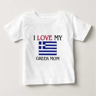 私は私のギリシャのお母さんを愛します ベビーTシャツ