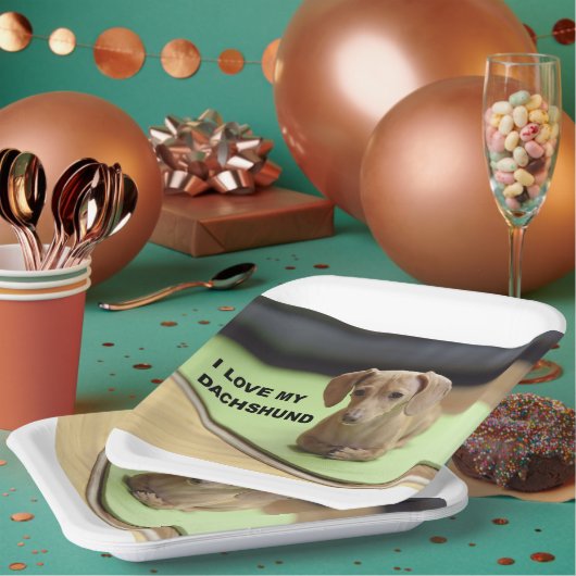 私は私のクリームダシュントが大好き写真 ペーパープレート (複数)