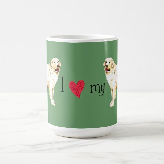 私は私のクヴァスが大好き コーヒーマグカップ (中央)