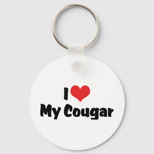 私は私のクーガーハートが大好き キーホルダー (正面)