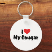私は私のクーガーハートが大好き キーホルダー (正面)