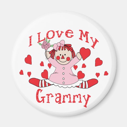 私は私のグラミーのラグドールとハートが大好き マグネット (正面)